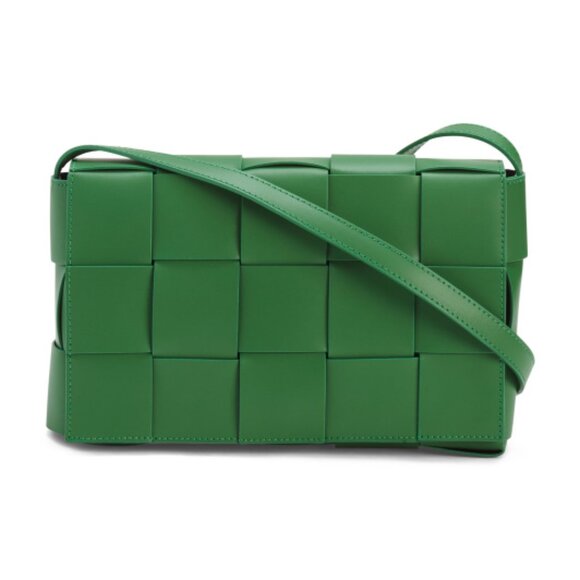 ISADORA Made In Italy Leather Large Woven Flap Over Crossbody - Picture 1 of 3